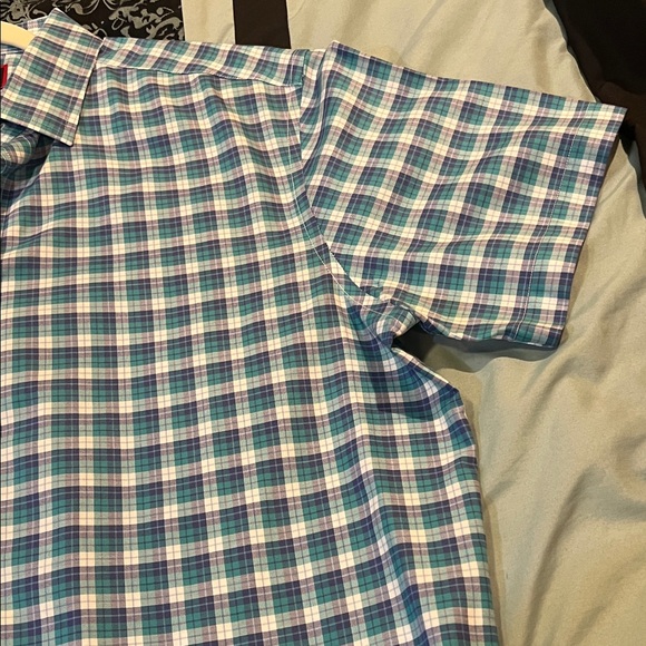 UNTUCKit Blue and White Plaid Casual Shirt - Picture 8 of 10